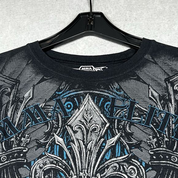 MMA Elite Boxing Black Long-Sleeve Thermal T-Shirt Affliction UFC Tapout LARGE - Picture 2 of 12